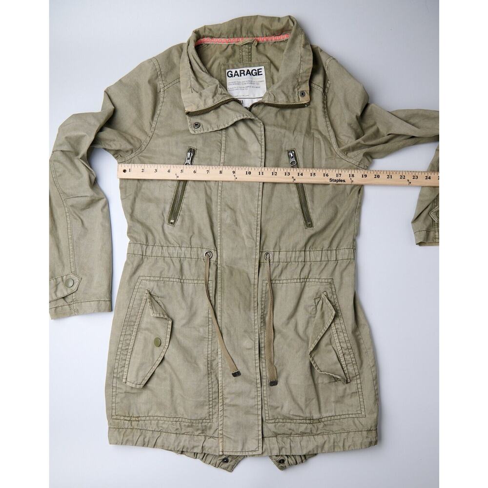 Garage Women’s Jacket Small Olive Green Utility Military Style‎ Full Zip Pockets - Picture 5 of 12